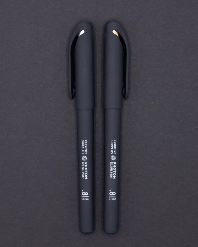 Cognitive Surplus Photon Metallic Gel Pen (Single)* Black Paper Notebooks | Pens