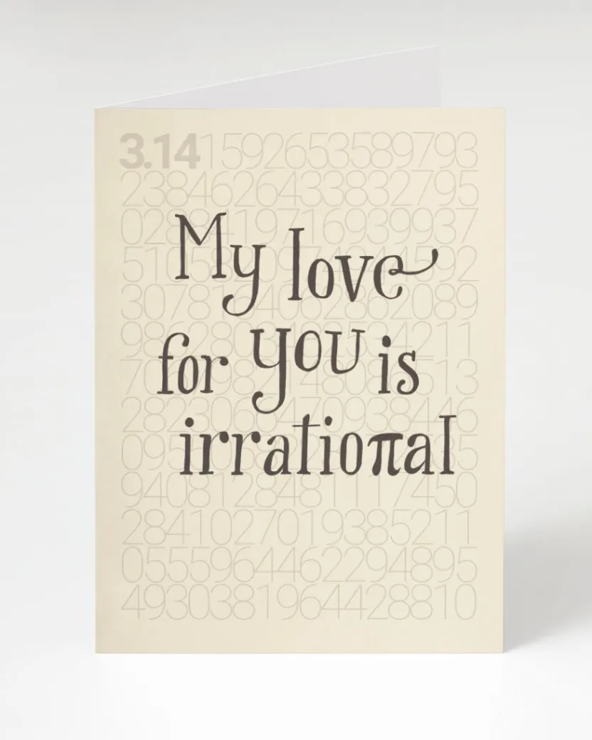 Cognitive Surplus Pi: Irrational Love Card - Math Greeting Card | * Greeting Cards | Math