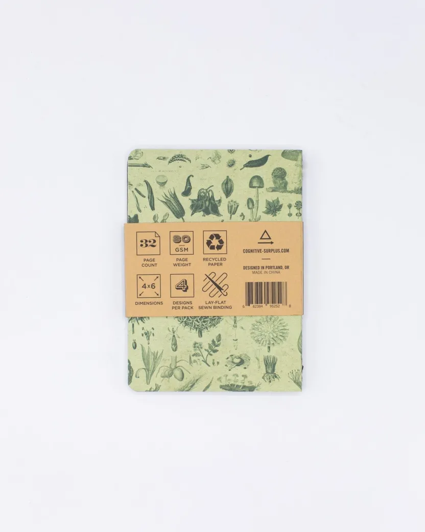 Cognitive Surplus Plants + Fungi Pocket Notebooks Set of 4* The Research | Kitchen Science