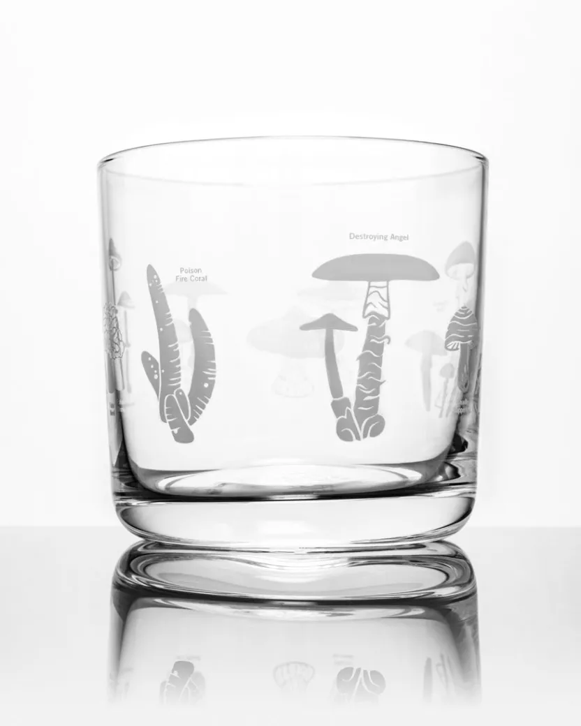 Cognitive Surplus Poisonous Mushrooms Whiskey Glass - Scotch Glass | * Rocks Glasses | Botany