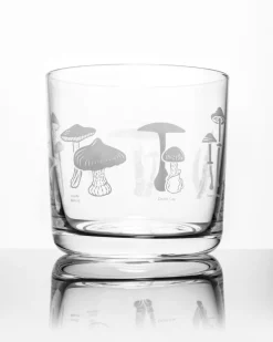 Cognitive Surplus Poisonous Mushrooms Whiskey Glass - Scotch Glass | * Rocks Glasses | Botany