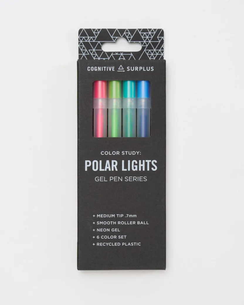 Cognitive Surplus Polar Lights Neon Gel Pens (Pack of 6)* Pens | Geology + Earth Science
