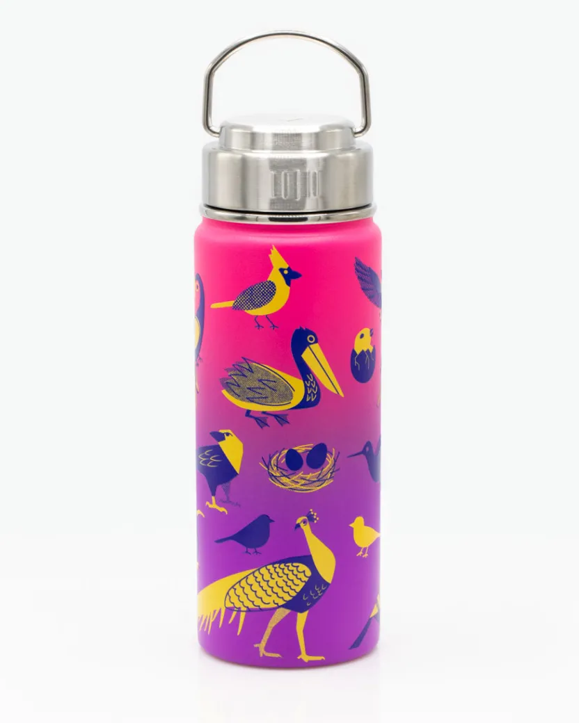 Cognitive Surplus Retro Birds 18 oz Stainless Steel Water Bottle / Travel Mug | * Travel Mugs | Water Bottles
