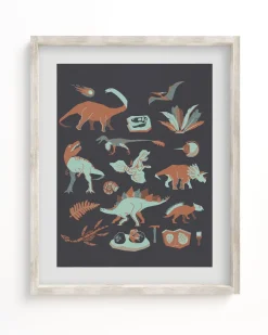 Cognitive Surplus Retro Dinosaurs Museum Print* Wall Art | Paleontology