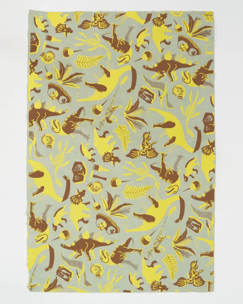 Cognitive Surplus Retro Dinosaurs Wrapping Paper* Wrapping Paper | Paleontology