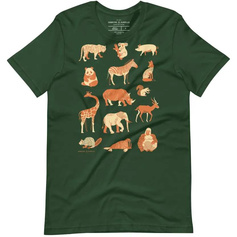 Cognitive Surplus Retro Mammals Graphic Tee* Unisex Graphic Tees | Biology