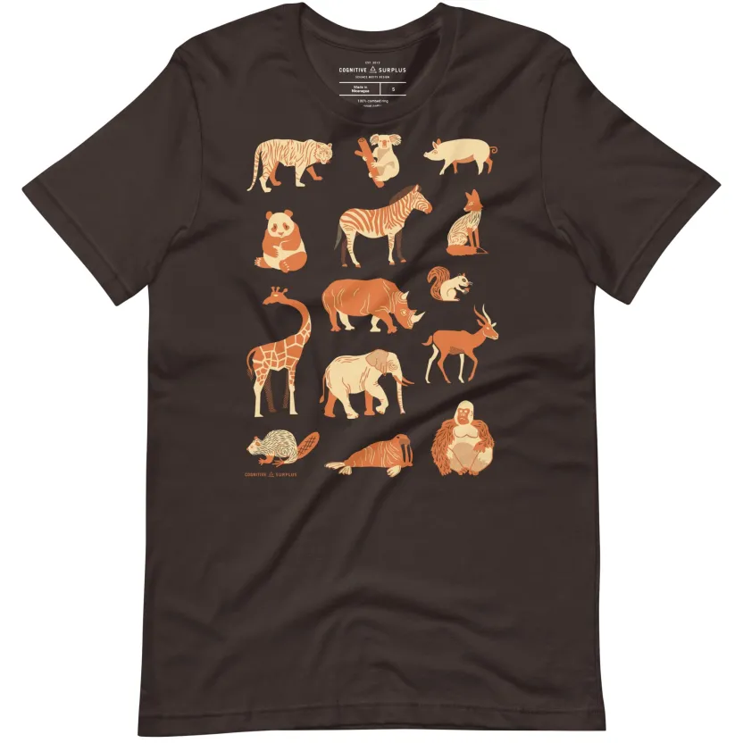 Cognitive Surplus Retro Mammals Graphic Tee* Unisex Graphic Tees | Biology
