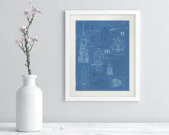Cognitive Surplus Rocketry Scientific Illustration Museum Print* Wall Art | Astronomy