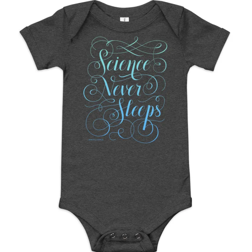 Cognitive Surplus Science Never Sleeps Baby Bodysuit* Baby Bodysuits
