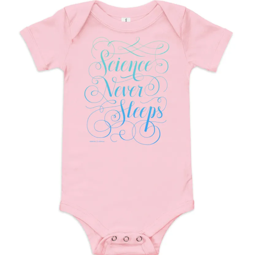 Cognitive Surplus Science Never Sleeps Baby Bodysuit* Baby Bodysuits