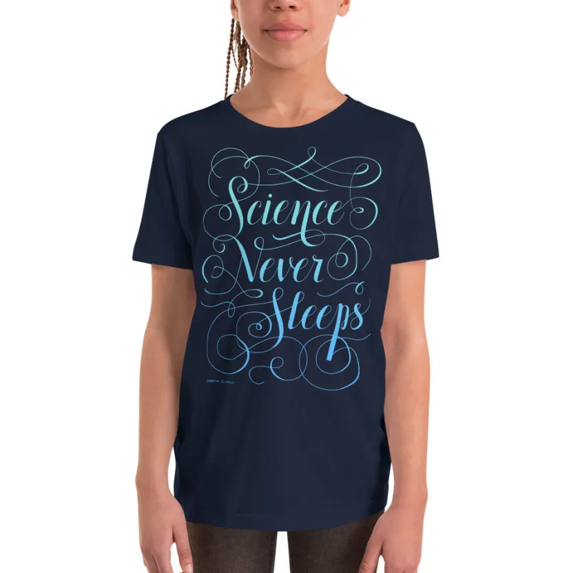 Cognitive Surplus Science Never Sleeps Youth Graphic Tee* Youth Graphic Tees