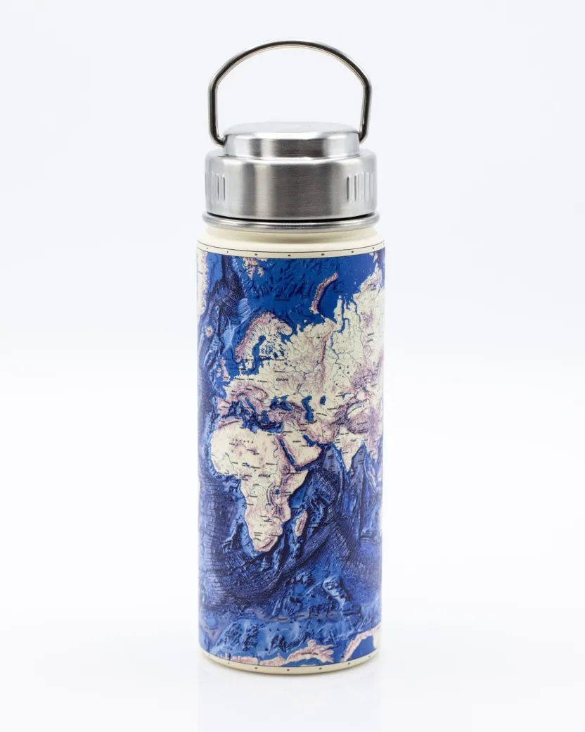 Cognitive Surplus Seabed World Map Stainless Steel Travel Mug | * Travel Mugs | Water Bottles