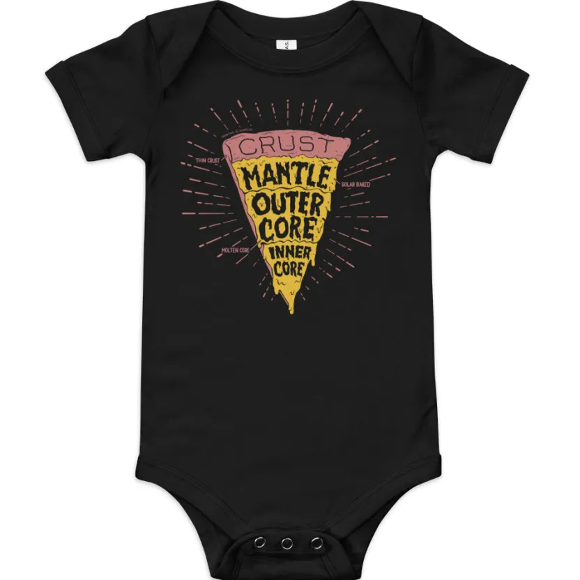 Cognitive Surplus Slice of Earth Pizza Baby Bodysuit* Baby Bodysuits | Geology + Earth Science