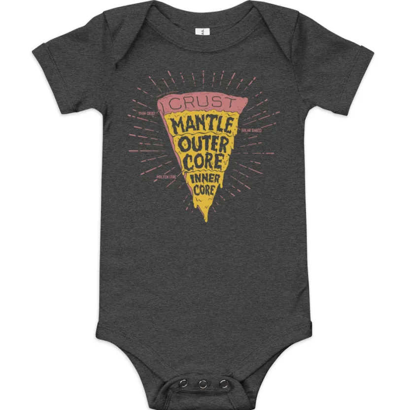 Cognitive Surplus Slice of Earth Pizza Baby Bodysuit* Baby Bodysuits | Geology + Earth Science
