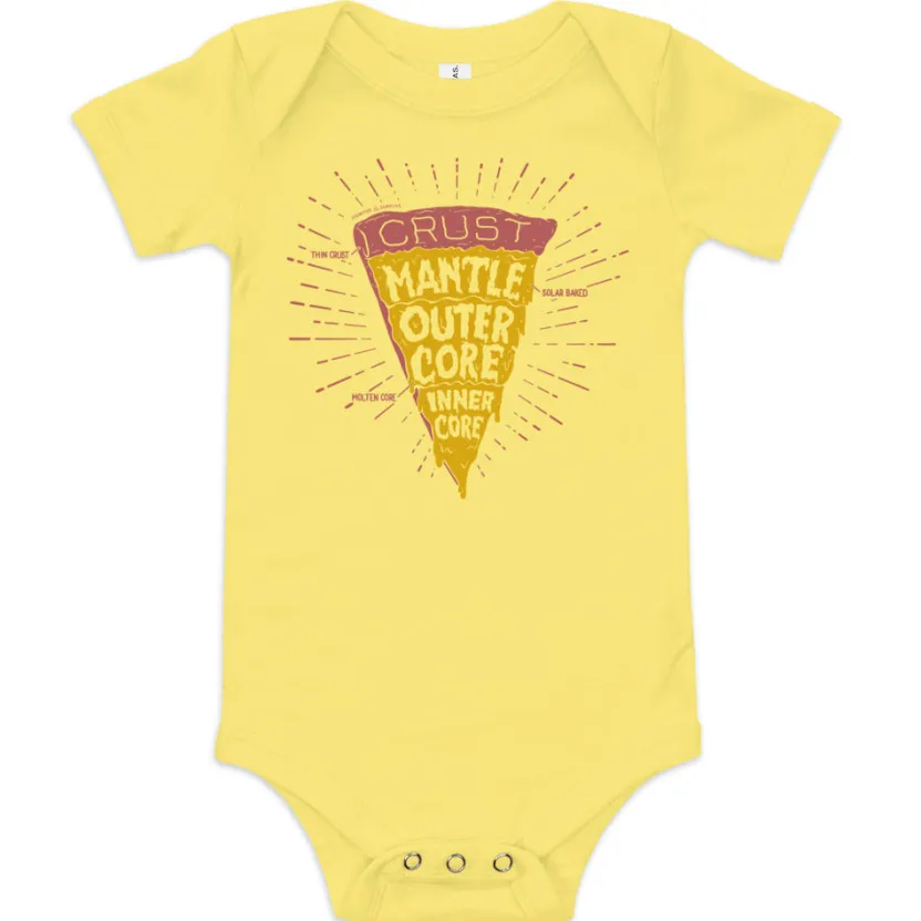Cognitive Surplus Slice of Earth Pizza Baby Bodysuit* Baby Bodysuits | Geology + Earth Science