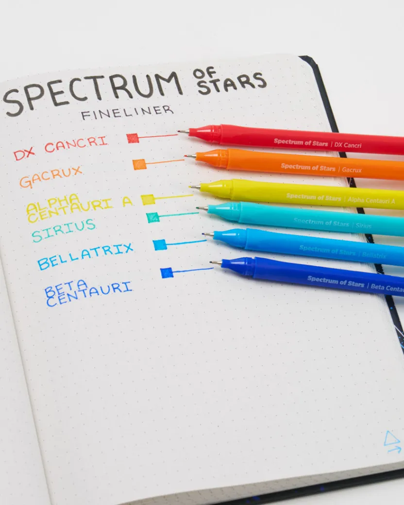Cognitive Surplus Spectrum of Stars Fineliner Pens (Pack of 6)* Pens | Geology + Earth Science