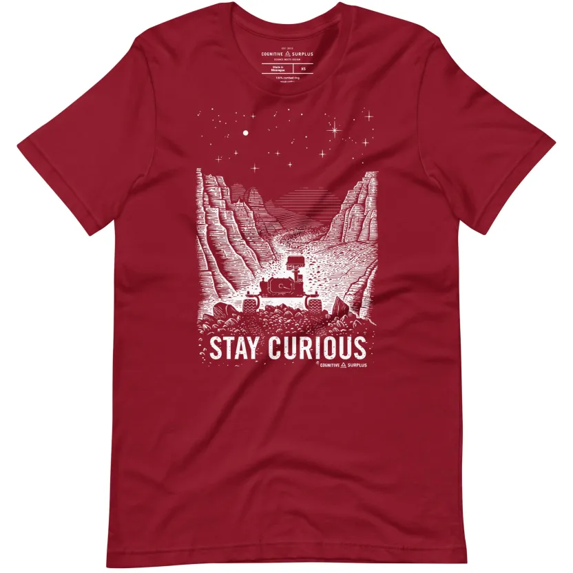 Cognitive Surplus Stay Curious – Mars Rover Graphic Tee* Unisex Graphic Tees | Engineering