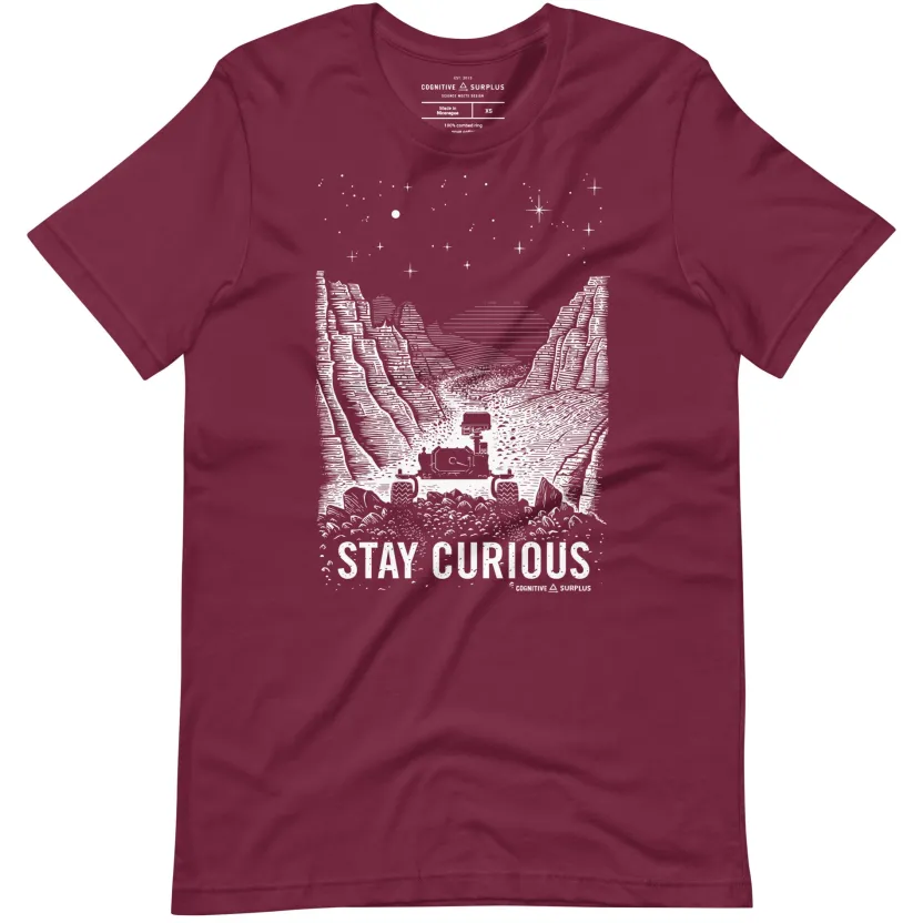 Cognitive Surplus Stay Curious – Mars Rover Graphic Tee* Unisex Graphic Tees | Engineering