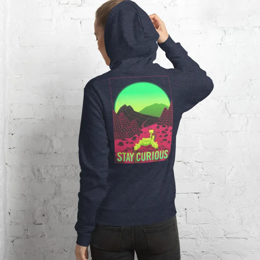 Cognitive Surplus Stay Curious - Vaporwave Mars Rover Hoodie* Hoodies | Engineering