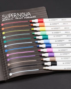 Cognitive Surplus Supernova Acrylic Markers (Pack of 12)* Black Paper Notebooks | Pens