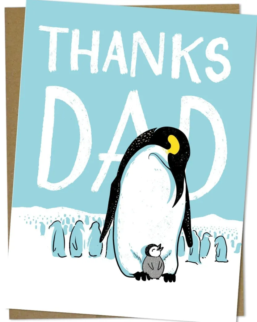 Cognitive Surplus Thanks Dad Emperor Penguin Card - Father's Day Card | * Greeting Cards
