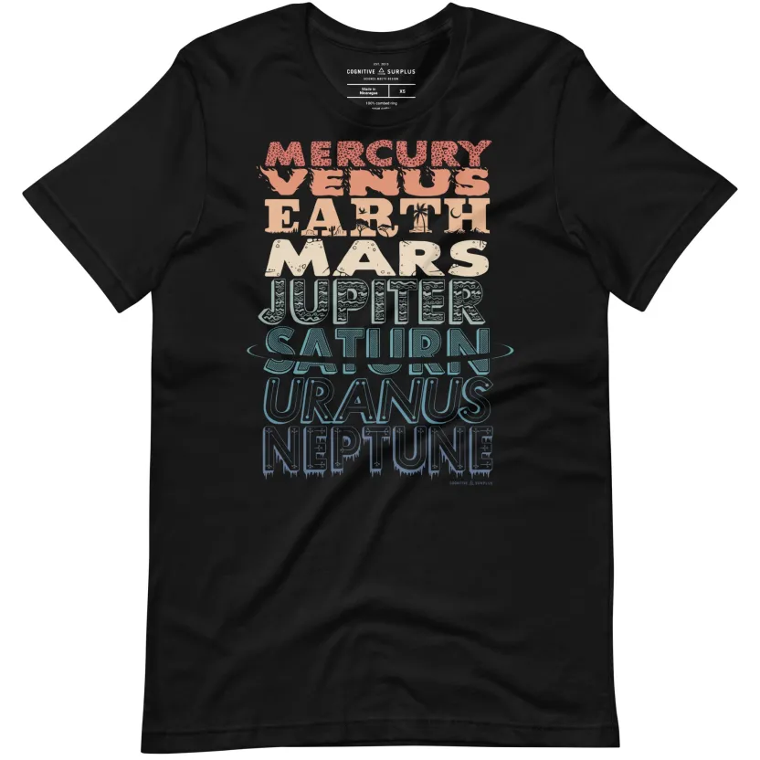 Cognitive Surplus The Planets Graphic Tee* Unisex Graphic Tees | Astronomy