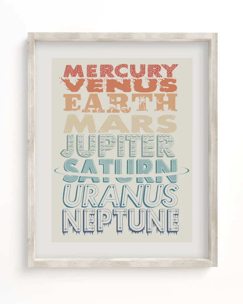 Cognitive Surplus The Planets Museum Print* Wall Art | Astronomy