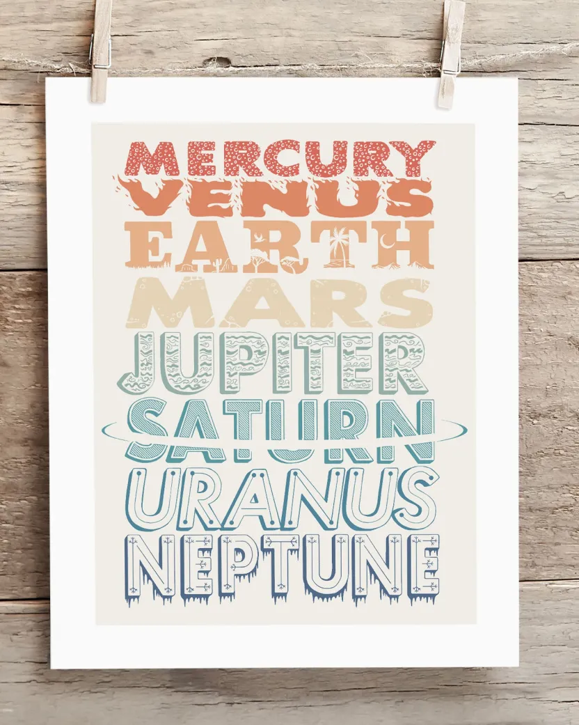 Cognitive Surplus The Planets Museum Print* Wall Art | Astronomy