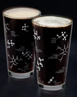 Cognitive Surplus The Science of Beer Pint Glass | Beer Chemistry Set of 2* Beer Glasses | Kitchen Science