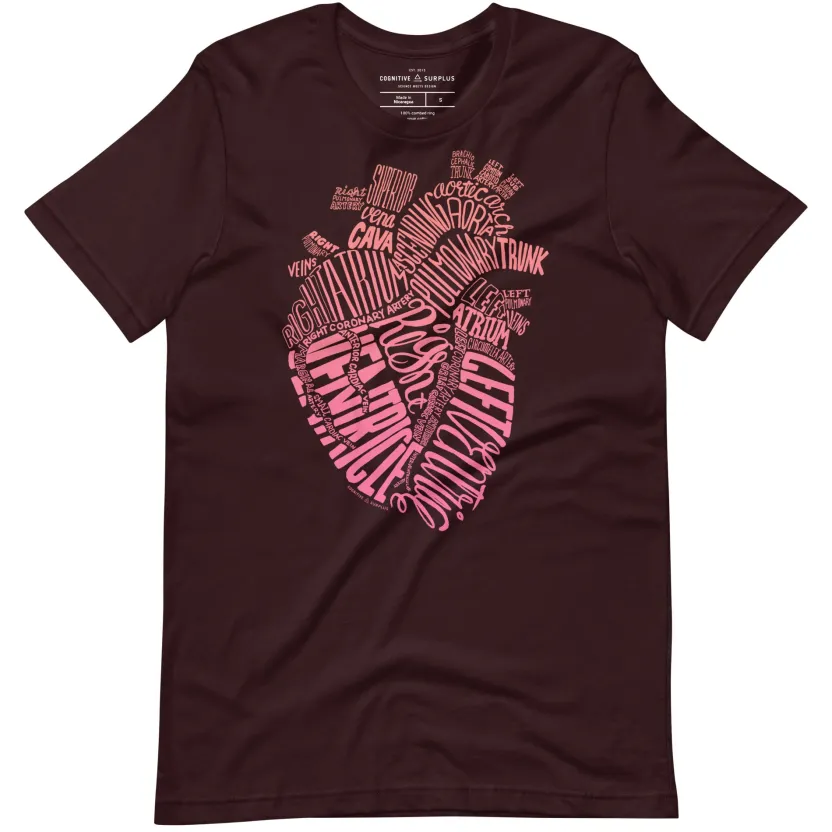 Cognitive Surplus Typographic Heart Graphic Tee* Unisex Graphic Tees | Medicine