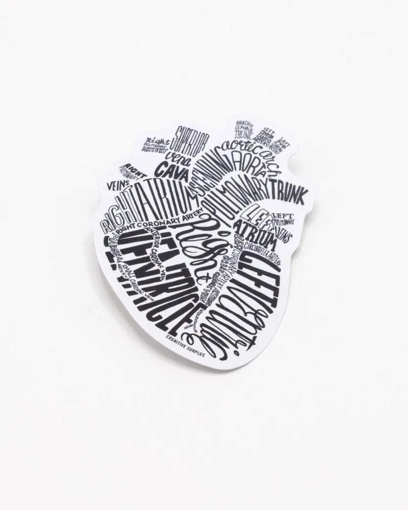 Cognitive Surplus Typographic Heart Sticker* Stickers | Medicine