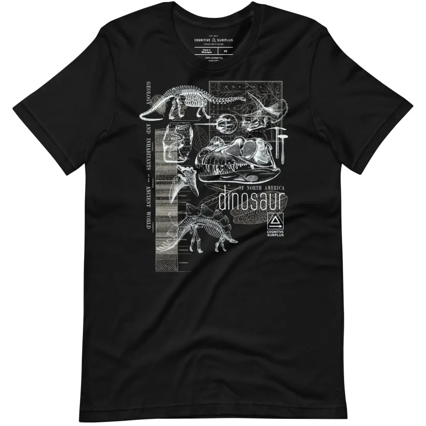Cognitive Surplus Vintage Dinosaurs Graphic Tee* Unisex Graphic Tees | Paleontology