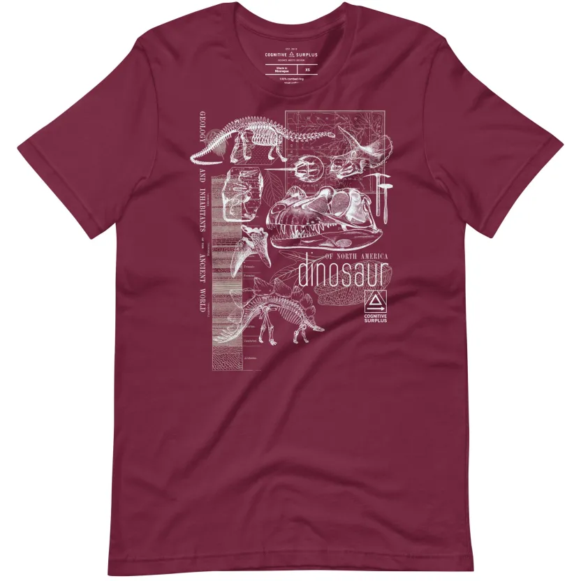 Cognitive Surplus Vintage Dinosaurs Graphic Tee* Unisex Graphic Tees | Paleontology