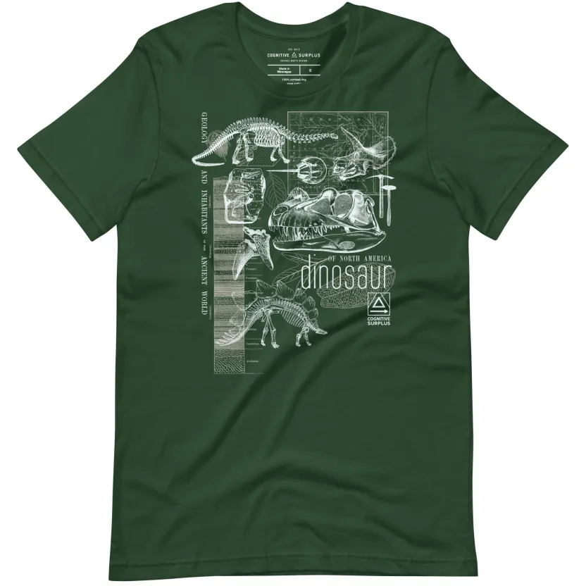 Cognitive Surplus Vintage Dinosaurs Graphic Tee* Unisex Graphic Tees | Paleontology
