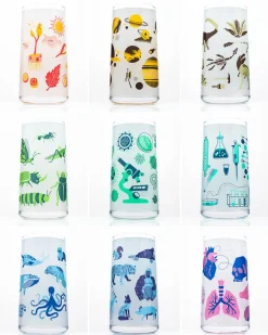 Cognitive Surplus Vintage Science Drinking Glasses Set of 7 | * Drinking Glasses | Multi-Pack Collections