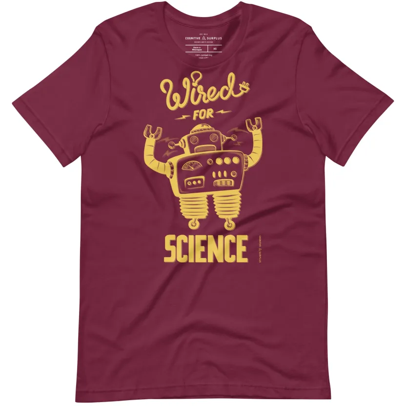 Cognitive Surplus Wired for Science Graphic Tee* Unisex Graphic Tees | Physics