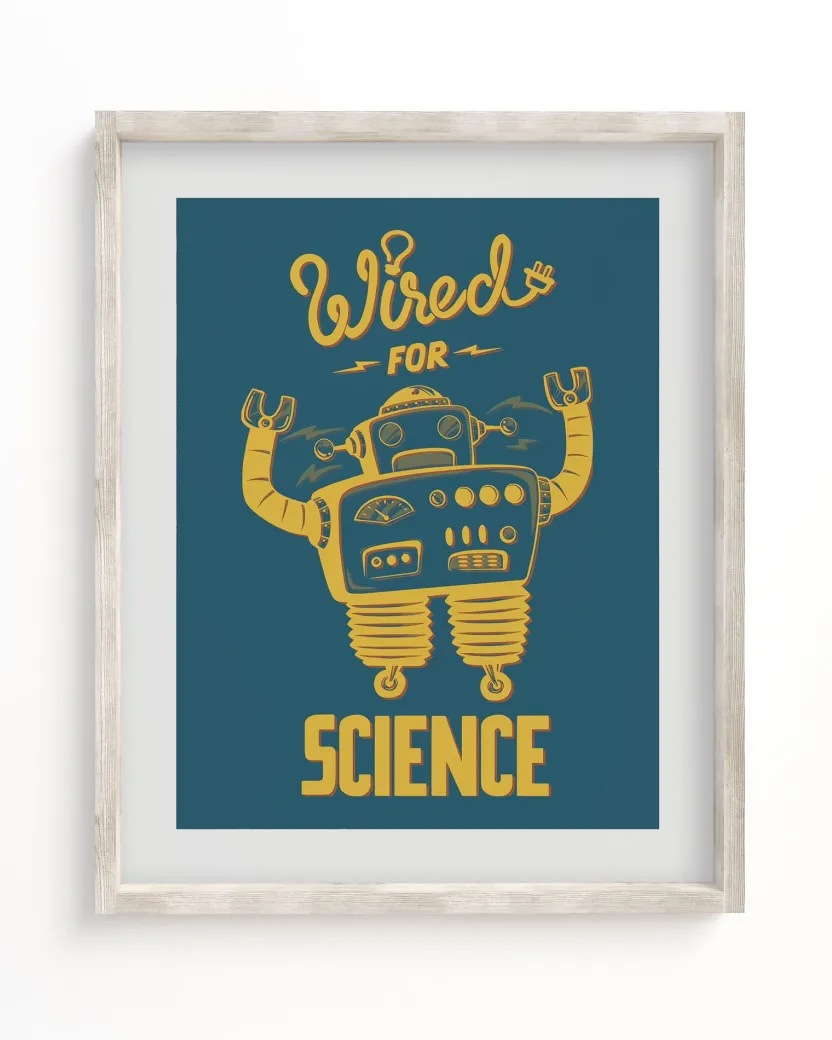 Cognitive Surplus Wired for Science Robot Museum Print* Wall Art | Physics