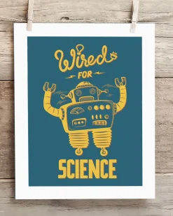 Cognitive Surplus Wired for Science Robot Museum Print* Wall Art | Physics