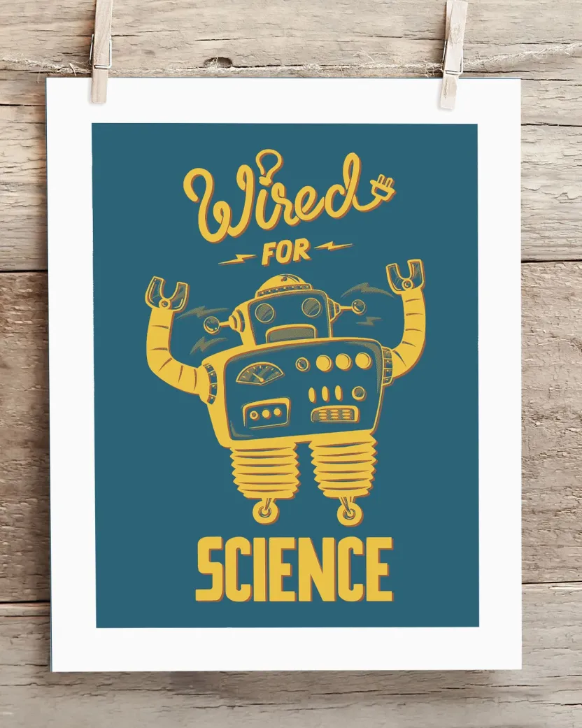 Cognitive Surplus Wired for Science Robot Museum Print* Wall Art | Physics