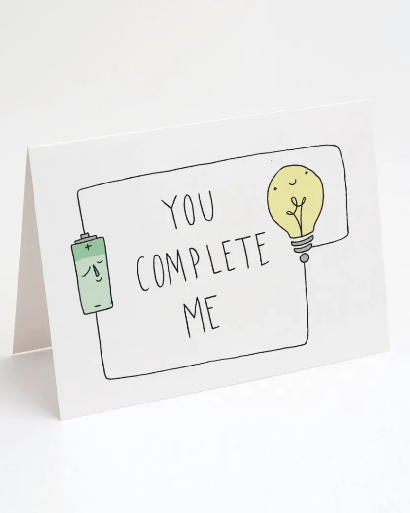 Cognitive Surplus You Complete Me Card - Circuit Love Card | * Greeting Cards | Physics