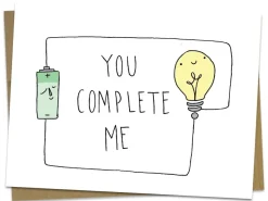 Cognitive Surplus You Complete Me Card - Circuit Love Card | * Greeting Cards | Physics